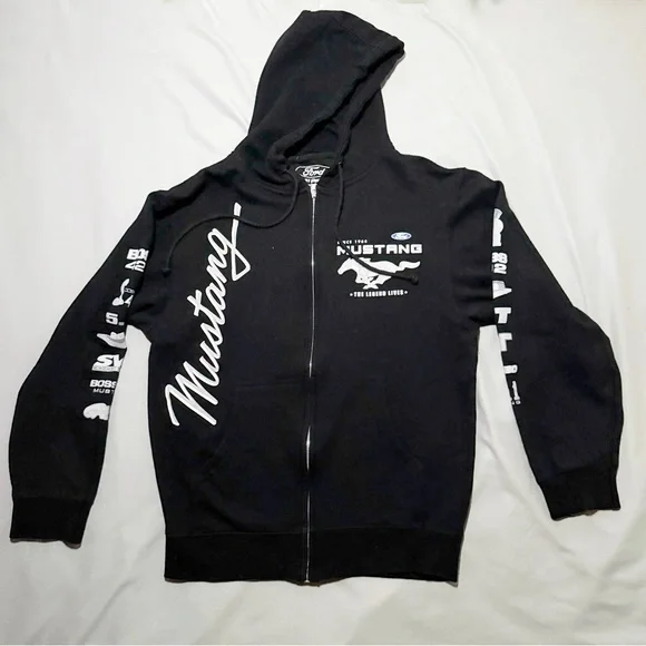 Mustang Black Zip Up Sweater Size Small - Picture 9 of 13